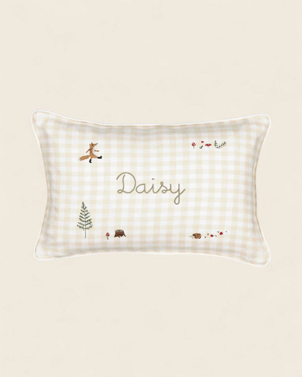 Woodland Friendly Fox Keepsake Linen Cushion